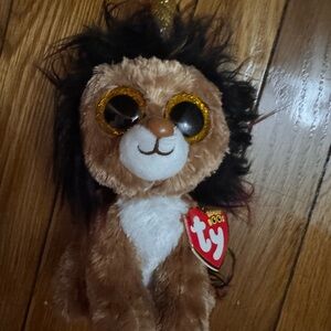 Ty Lion Plush with Sparkling Gold Eyes